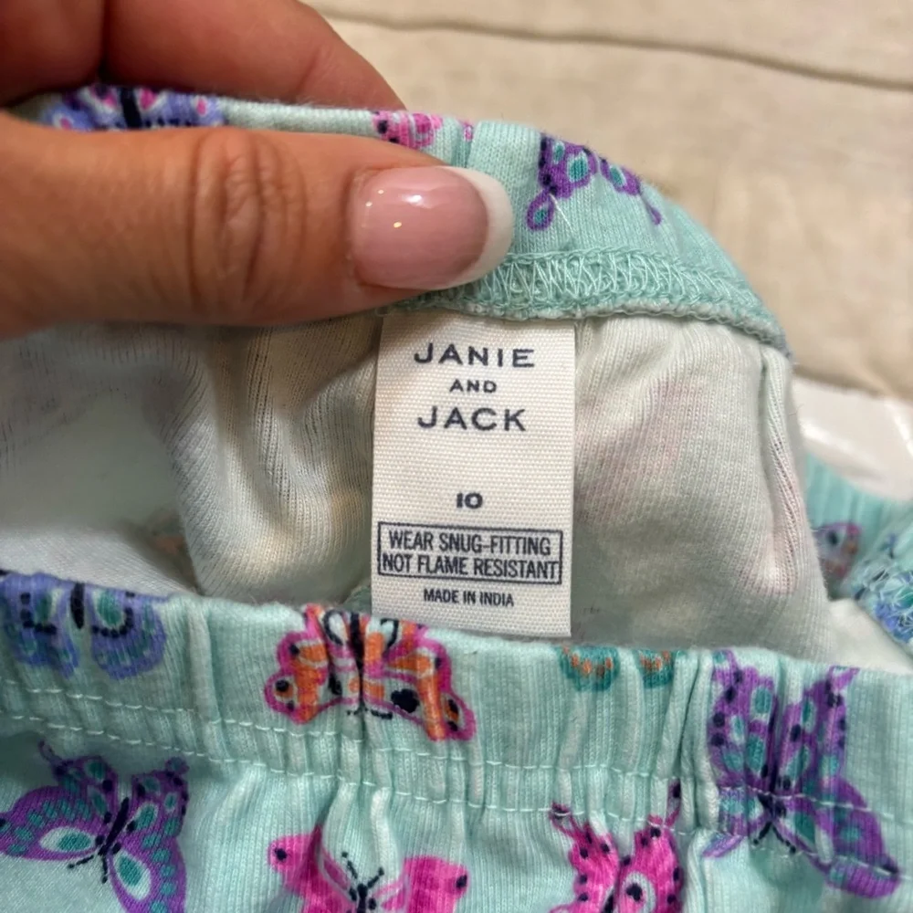 Girls Janie and Jack Two Piece Butterfly Print Pajamas Blue Size 10‎